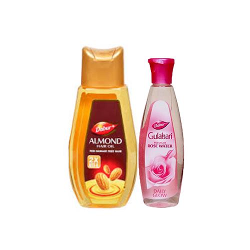 DABUR ALMOND HAIR OIL 500ml+GULABARI